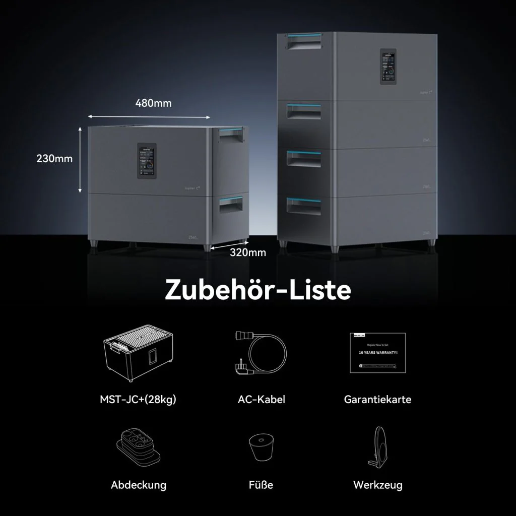 1920W Flachdach und Garten Marstek Jupiter C+ Speicher Set mit 4x Tenka 480W I Full Black I Bifacial I Back Contact - Image 6