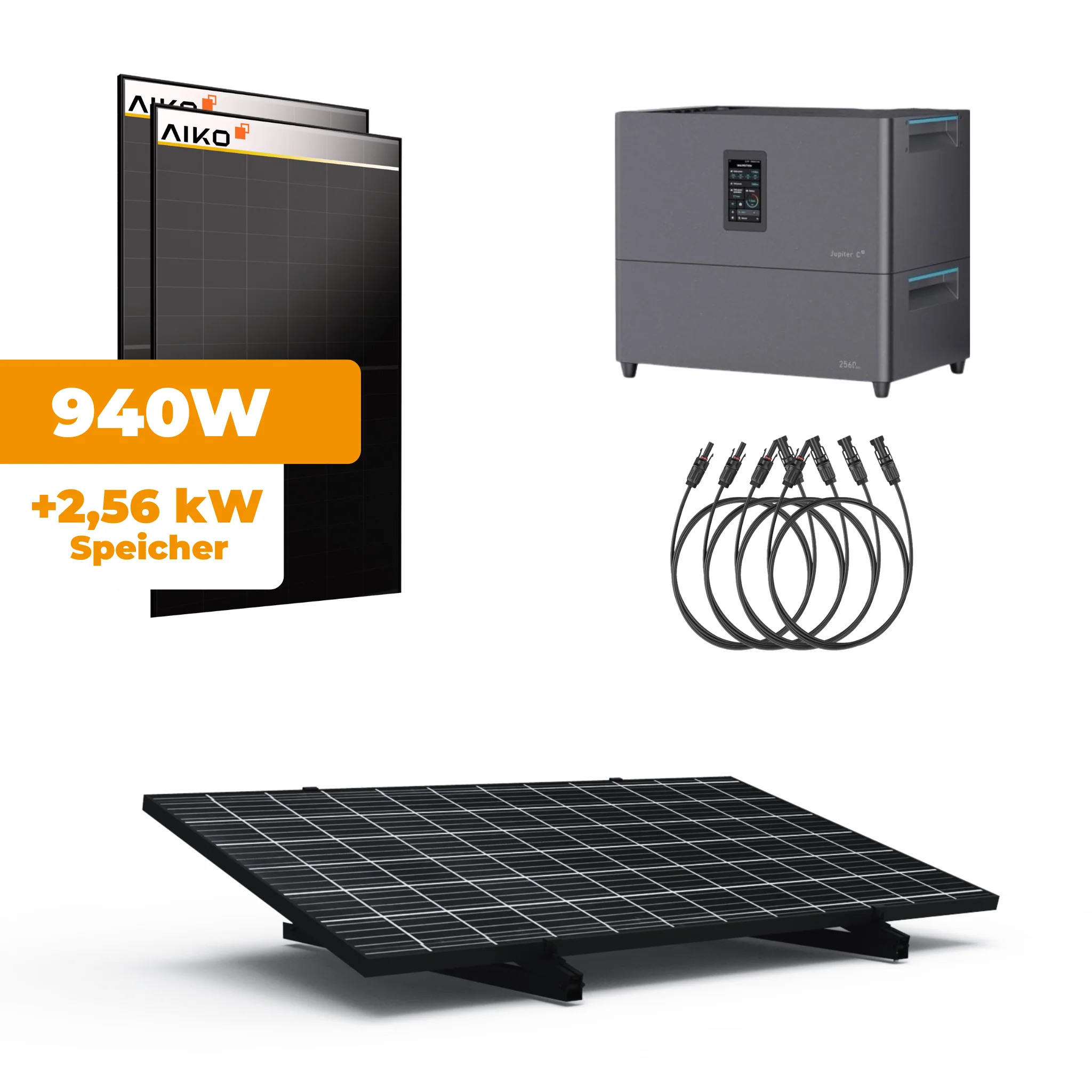 920W Flachdach und Garten Marstek Jupiter C+ Speicher Set mit 2x AIKO 470W I Full Black I Glas/Glas l Back Contact - Image 6