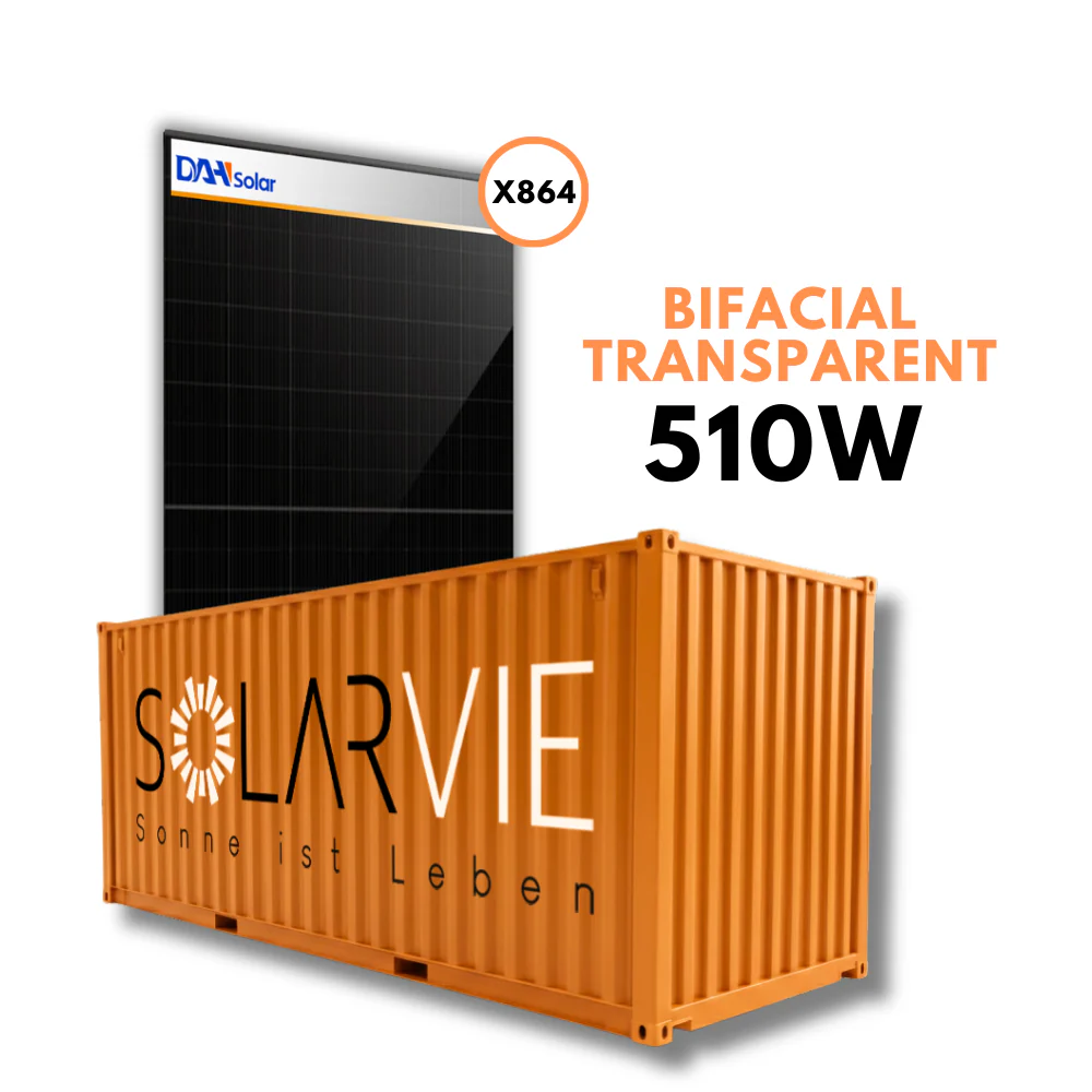 DAH Solar 510W Doppelglas Bifacial Transparent (Container = 864 Stück)