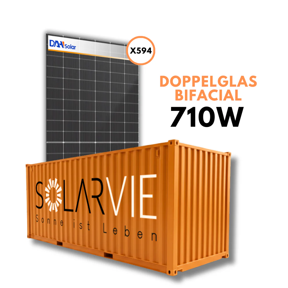 DAH Solar 710W Doppelglas Bifacial (Container = 594 Stück)