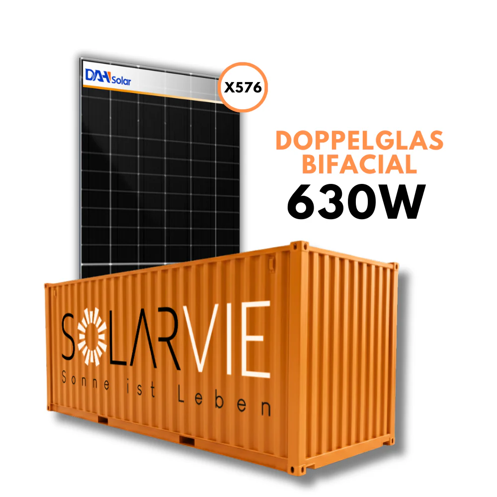 DAH Solar 630W Doppelglas Bifacial (Container = 576 Stück)
