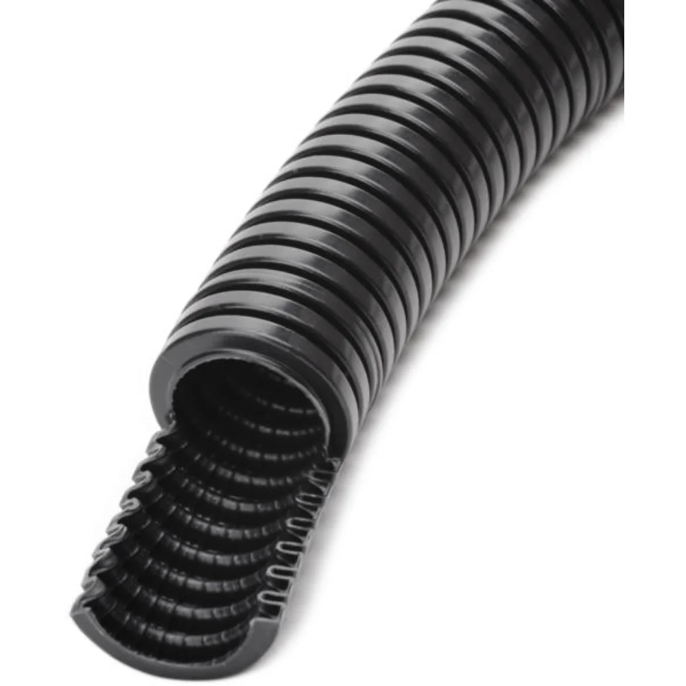 DIETZEL PVC-Panzerflexrohr, Ø32mm, biegsam, mittel, Turborillen, schwarz, 25m