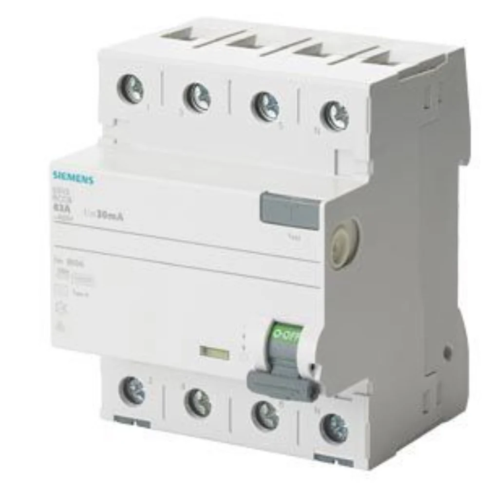 Siemens EP FI-Schutzschalter, 4-polig, Typ A, selektiv, In: 40 A, 100 mA, Un AC: 400 V