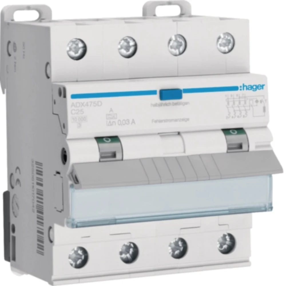 HAGER FI-LS 4P 10kA C-25A 30mA A