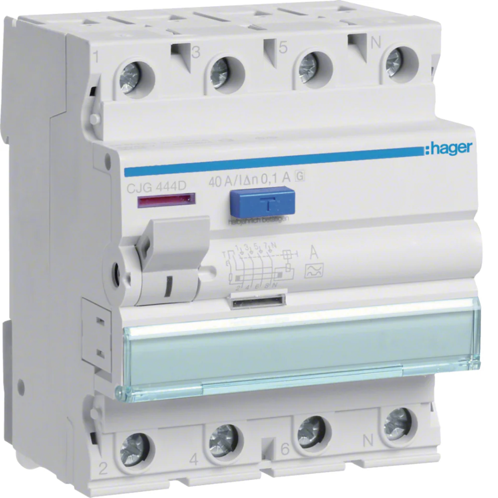 HAGER FI-Schalter 4P 40A 100mA G/A-VS