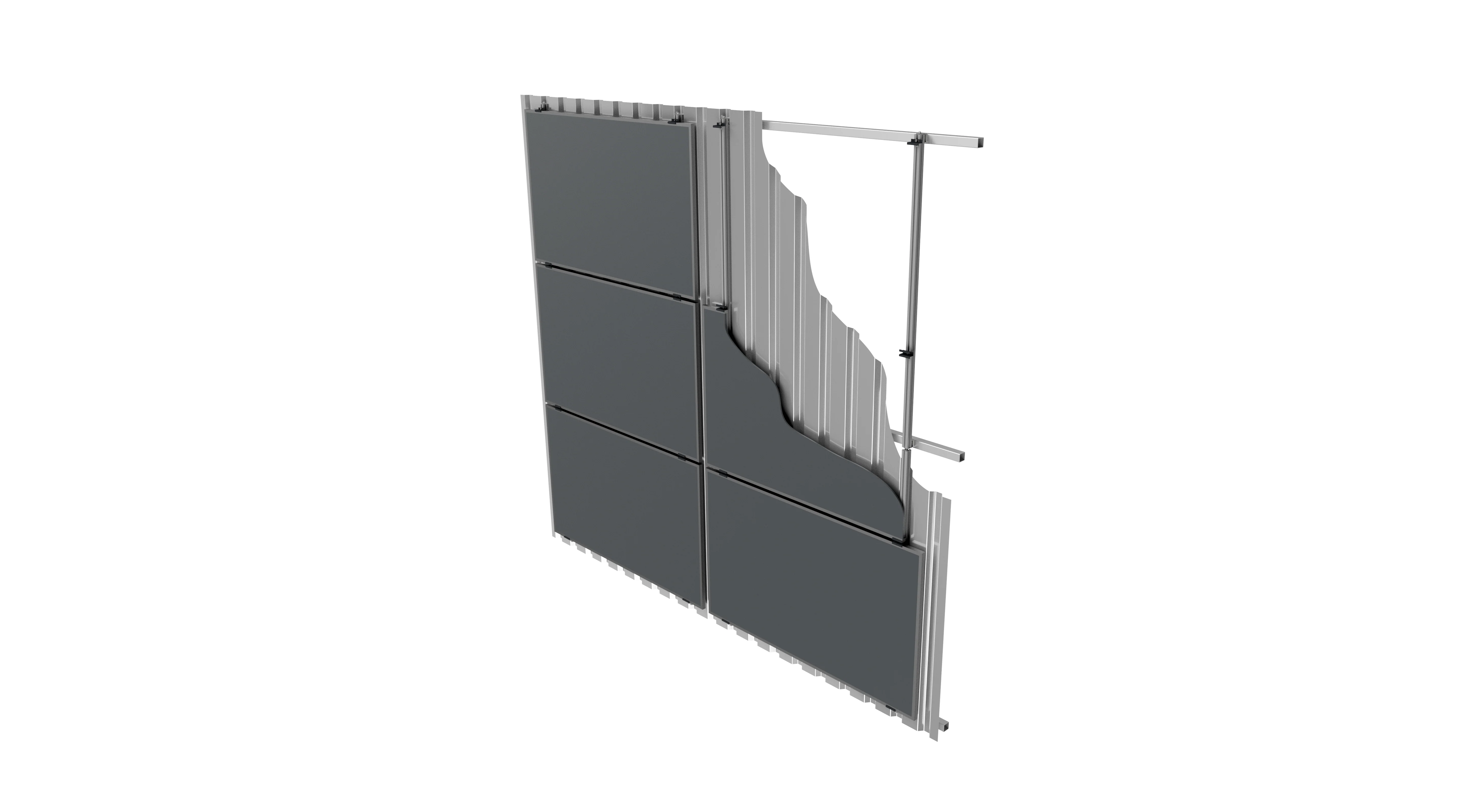 MO Energy Systems PV-Sheet Fassadenset, vertikaler Aufbau, rahmenloses Modul