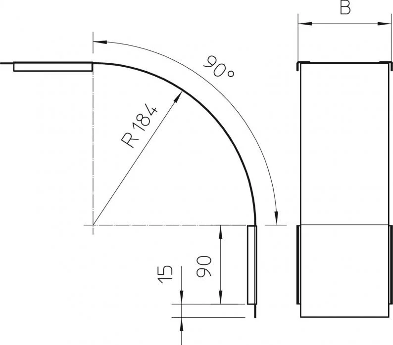 OBO BETTERMANN Deckel für Vertikalbogen 90° fallend B100mm Stahl bandverzinkt - Image 2