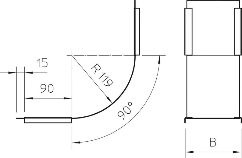 OBO BETTERMANN Deckel für Vertikalbogen 90° steigend B100mm Stahl bandverzinkt - Image 2