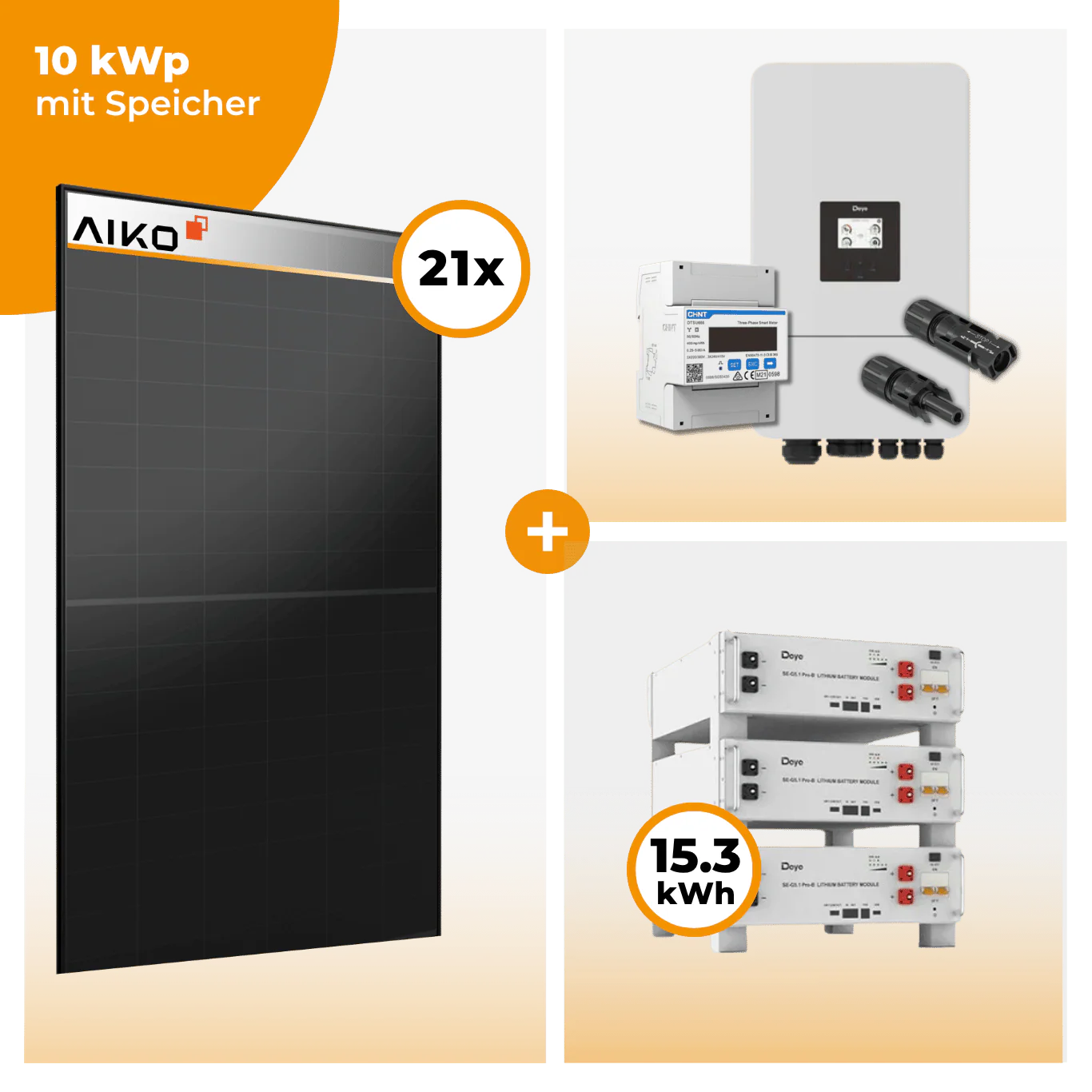 PV Komplettset 10 kWp – 21 x Aiko 470 Neostar 3S+ & Deye SUN-10K-SG05LP3-EU-SM2 opt. Deye SE-G5.1 pro B - LV Speicher - Image 6