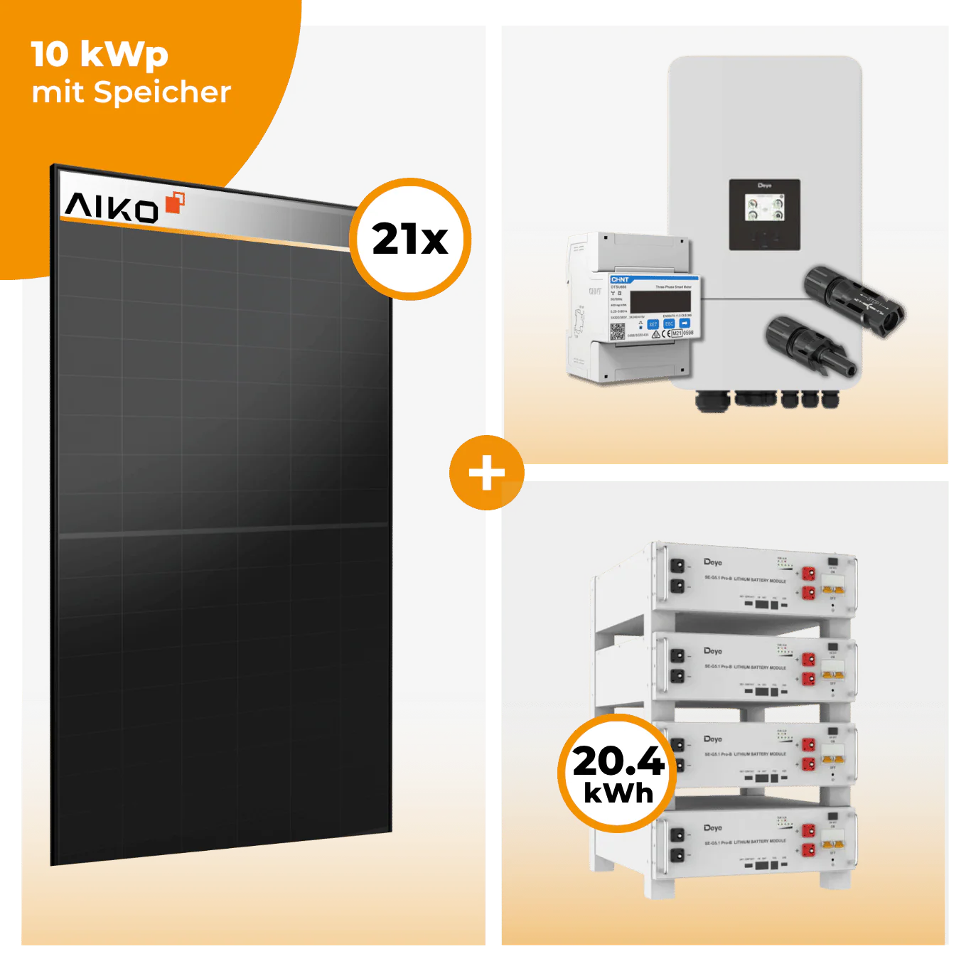 PV Komplettset 10 kWp – 21 x Aiko 470 Neostar 3S+ & Deye SUN-10K-SG05LP3-EU-SM2 opt. Deye SE-G5.1 pro B - LV Speicher - Image 7