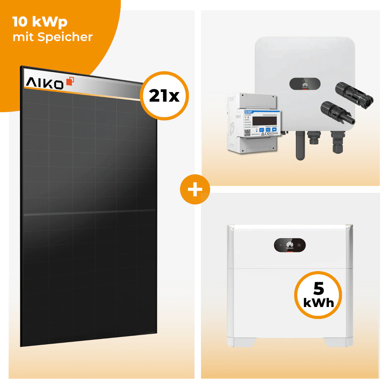 PV Komplettset 10 kWp – 21 x Aiko 470 Neostar 3S+ & Huawei SUN2000 MAP0 opt. Huawei LUNA2000 Speicher - Image 2