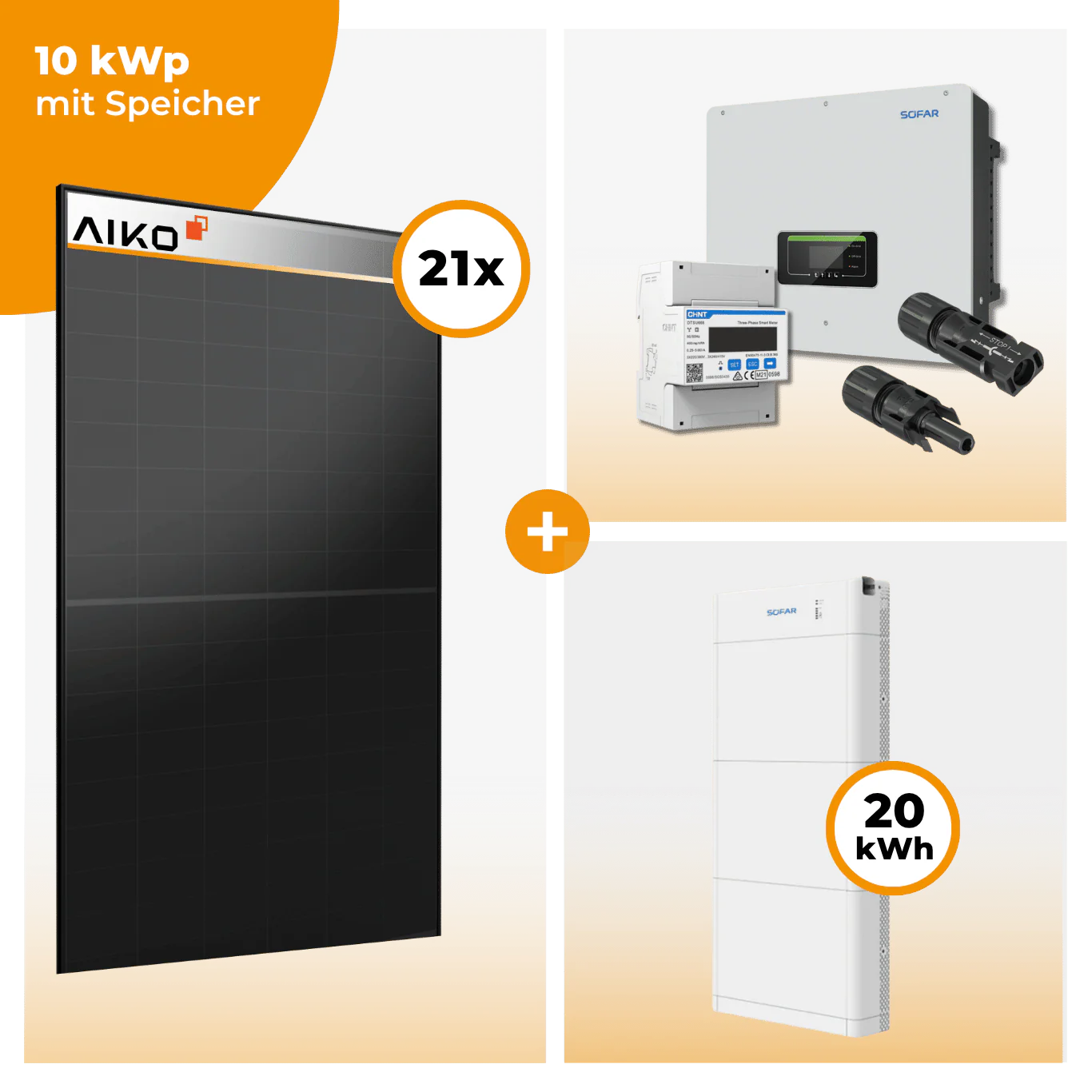 PV Komplettset 10 kWp – 21 x Aiko 470 Neostar 3S+ & SofarSolar HYD KTL-3PH opt. SofarSolar BTS DS5 Speicher - Image 6