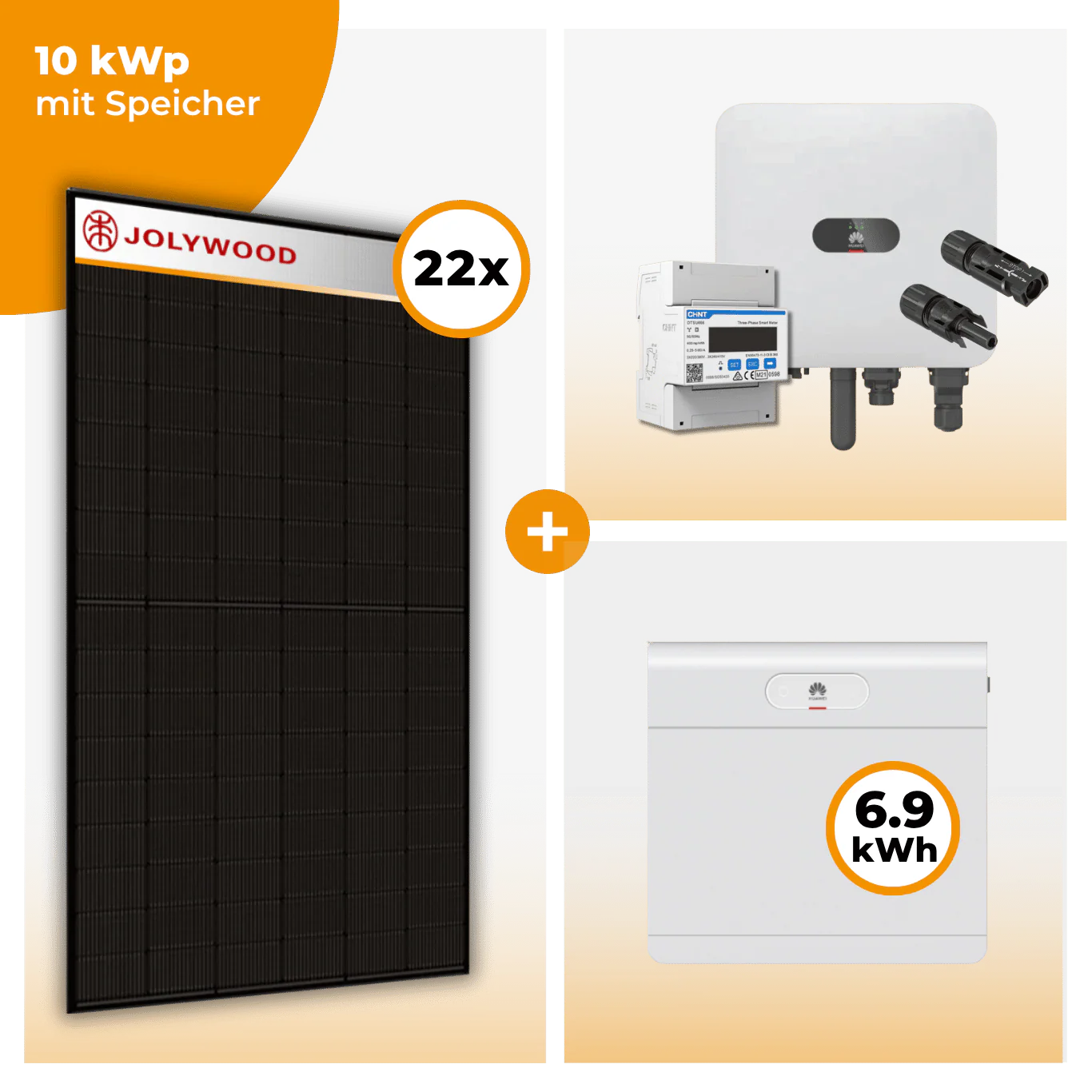 PV Komplettset 10 kWp – 22 x Jolywood 455 Full Black & Huawei SUN2000 MAP0 opt. Huawei LUNA2000 Speicher - Image 6