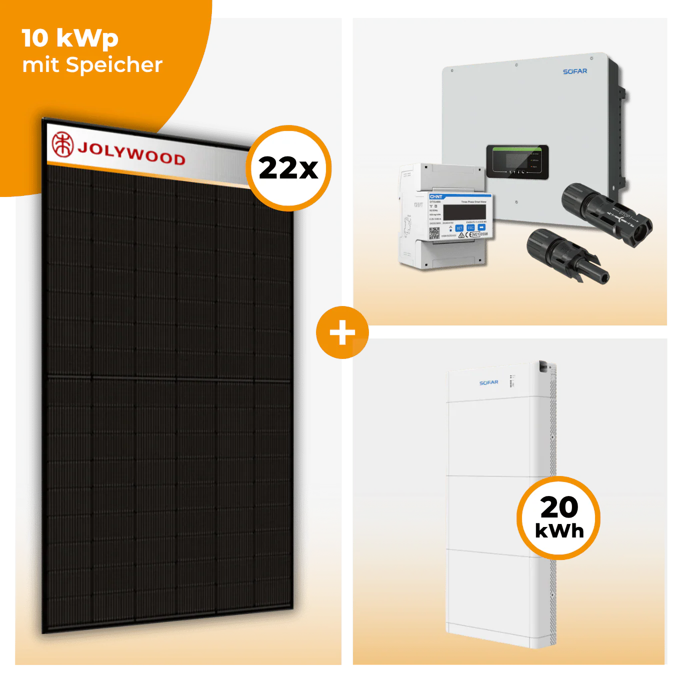 PV Komplettset 10 kWp – 22 x Jolywood 455 Full Black & SofarSolar HYD KTL-3PH opt. SofarSolar BTS DS5 Speicher - Image 6