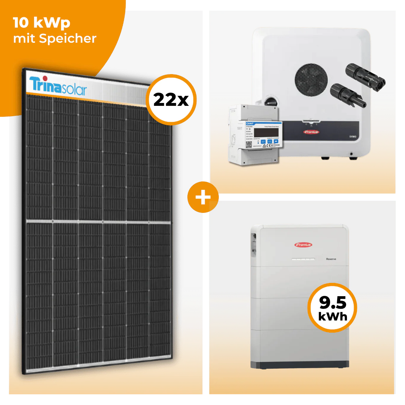 PV Komplettset 10 kWp – 22 x Trina 455 Black Frame & Fronius Symo GEN24 Plus opt. Fronius Reserva Speicher - Image 4