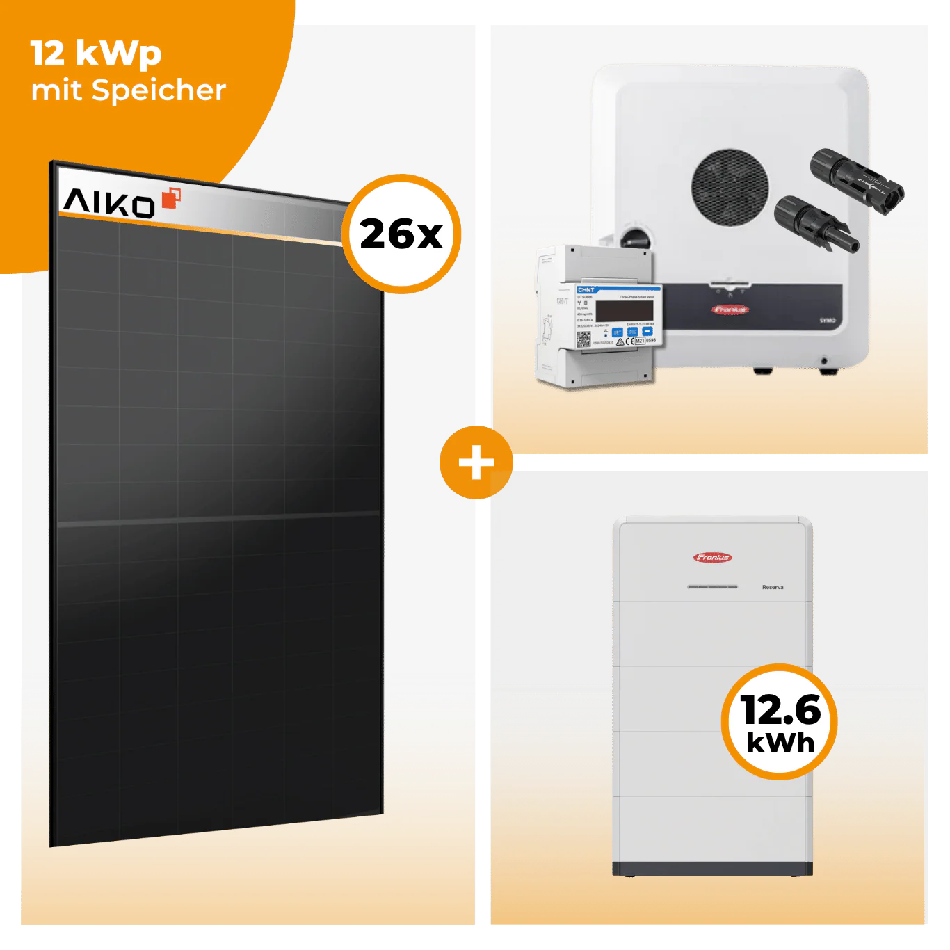 PV Komplettset 12 kWp – 26 x Aiko 470 Neostar 3S+ & Fronius Symo GEN24 SC Plus opt. Fronius Reserva Speicher - Image 5