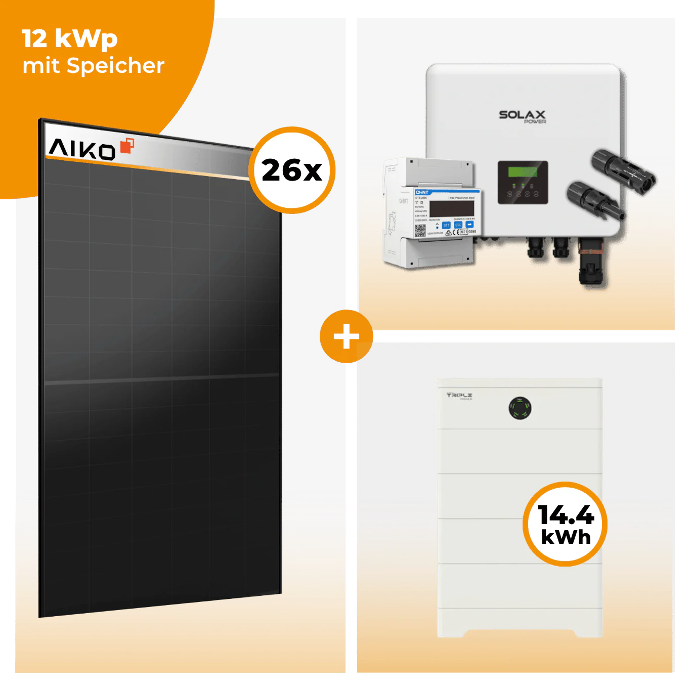 PV Komplettset 12 kWp – 26 x Aiko 470 Neostar 3S+ & Solax X3 Hybrid opt. T-BAT SYS Speicher - Image 6