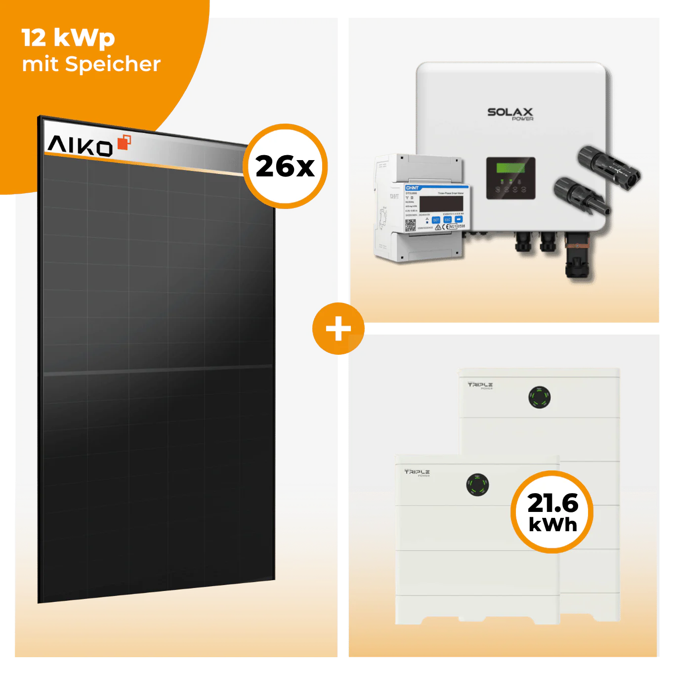 PV Komplettset 12 kWp – 26 x Aiko 470 Neostar 3S+ & Solax X3 Hybrid opt. T-BAT SYS Speicher - Image 8