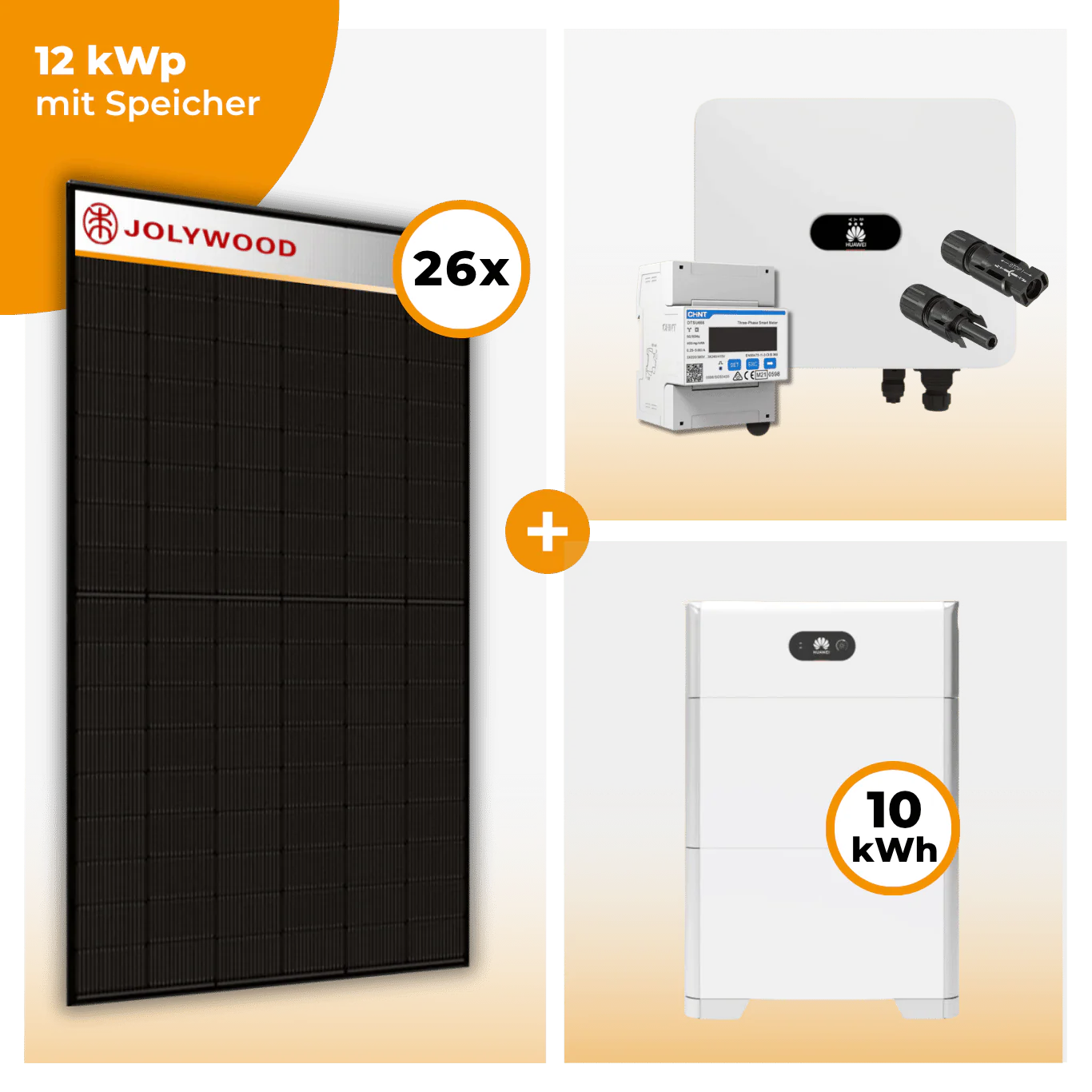 PV Komplettset 12 kWp – 26 x Jolywood 455 Full Black & Huawei SUN2000 MAP0 opt. Huawei LUNA2000 Speicher - Image 4