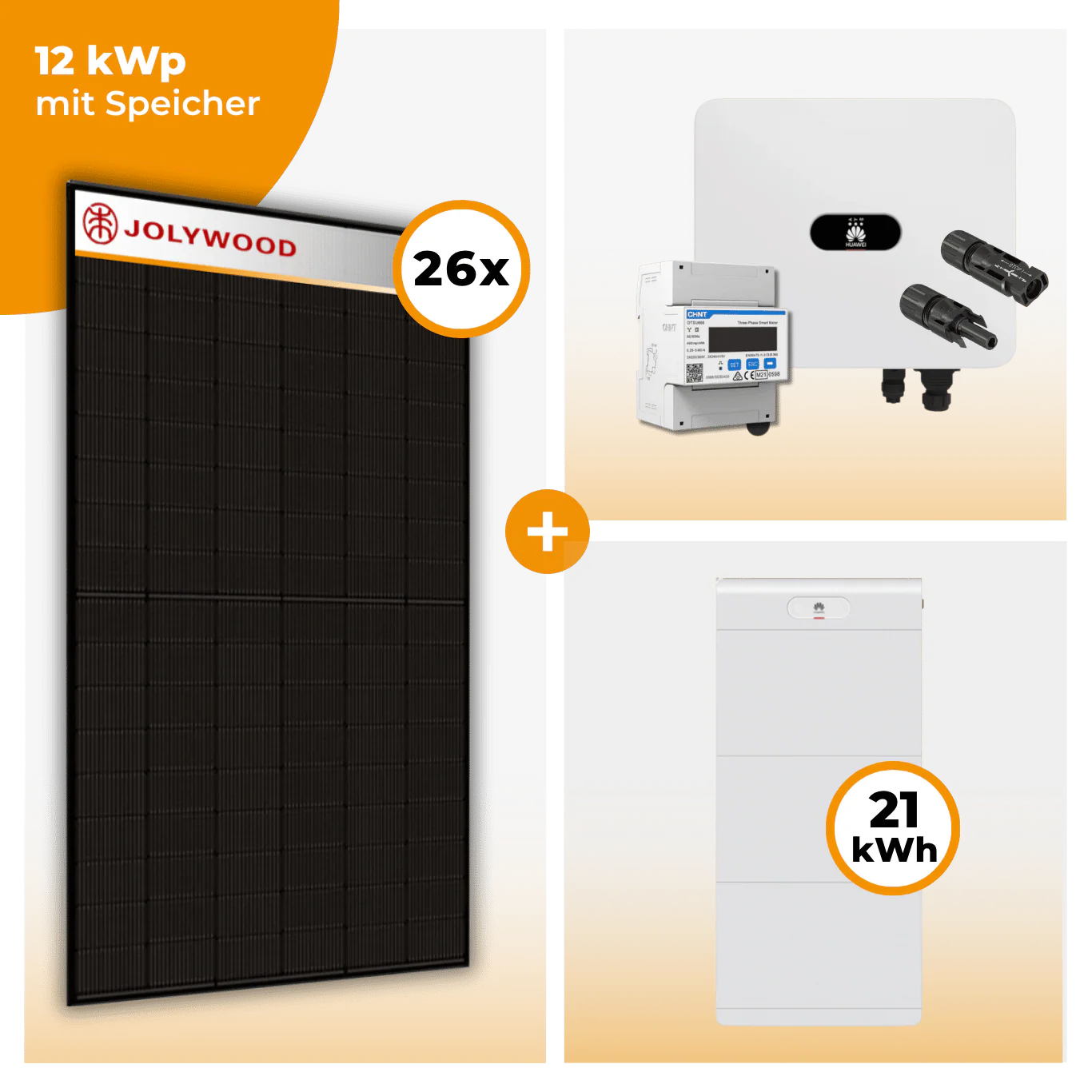 PV Komplettset 12 kWp – 26 x Jolywood 455 Full Black & Huawei SUN2000 MAP0 opt. Huawei LUNA2000 Speicher - Image 8