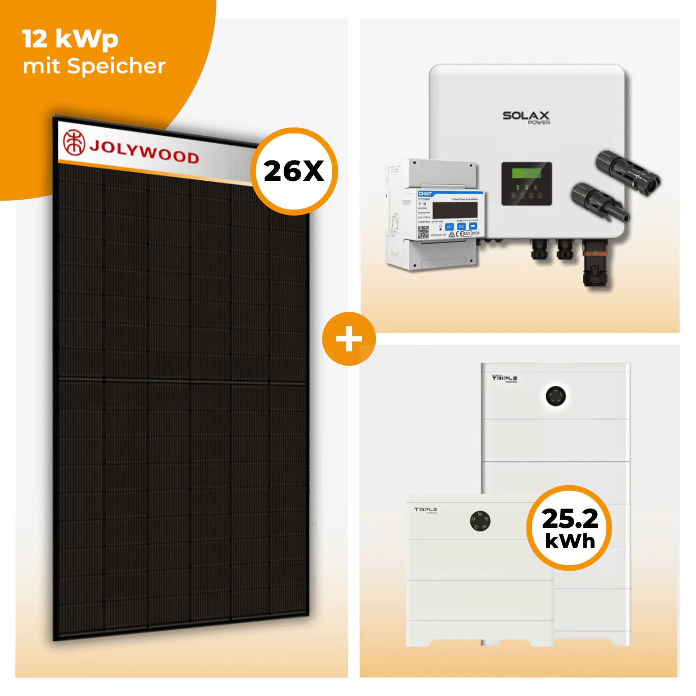 PV Komplettset 12 kWp – 26 x Jolywood 455 Full Black & Solax X3 Hybrid opt. T-BAT SYS Speicher - Image 10