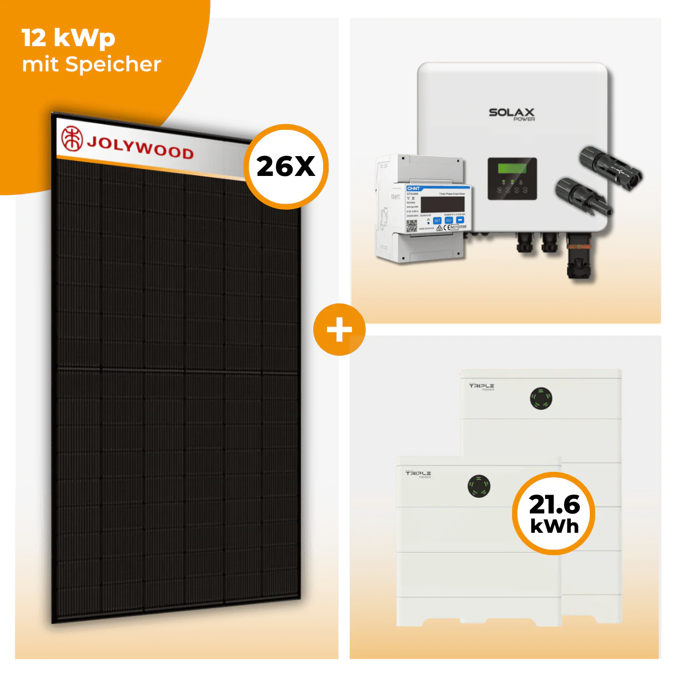 PV Komplettset 12 kWp – 26 x Jolywood 455 Full Black & Solax X3 Hybrid opt. T-BAT SYS Speicher - Image 9