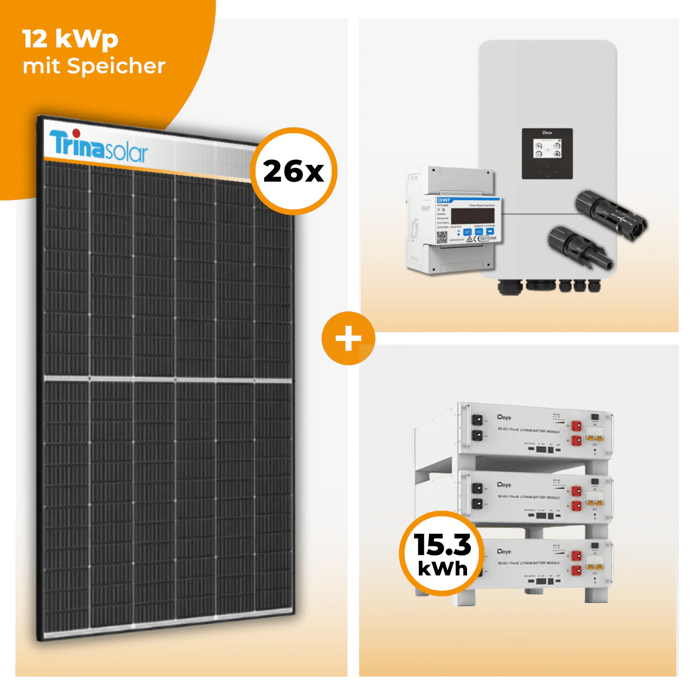 PV Komplettset 12 kWp – 26 x Trina 455 Black Frame & Deye SUN-12K-SG05LP3-EU-SM2 opt. Deye SE-G5.1 pro B - LV Speicher - Image 6