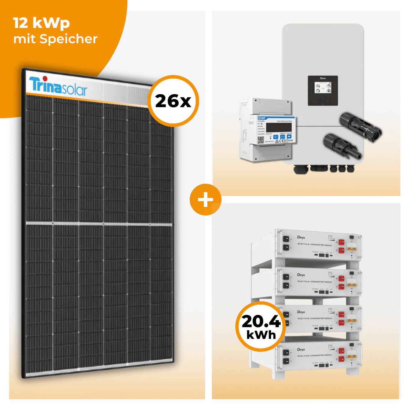 PV Komplettset 12 kWp – 26 x Trina 455 Black Frame & Deye SUN-12K-SG05LP3-EU-SM2 opt. Deye SE-G5.1 pro B - LV Speicher - Image 7