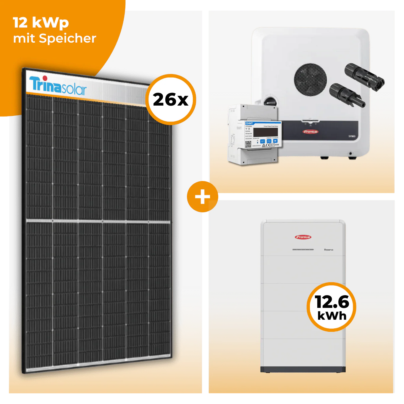 PV Komplettset 12 kWp – 26 x Trina 455 Black Frame & Fronius Symo GEN24 SC Plus opt. Fronius Reserva Speicher - Image 5