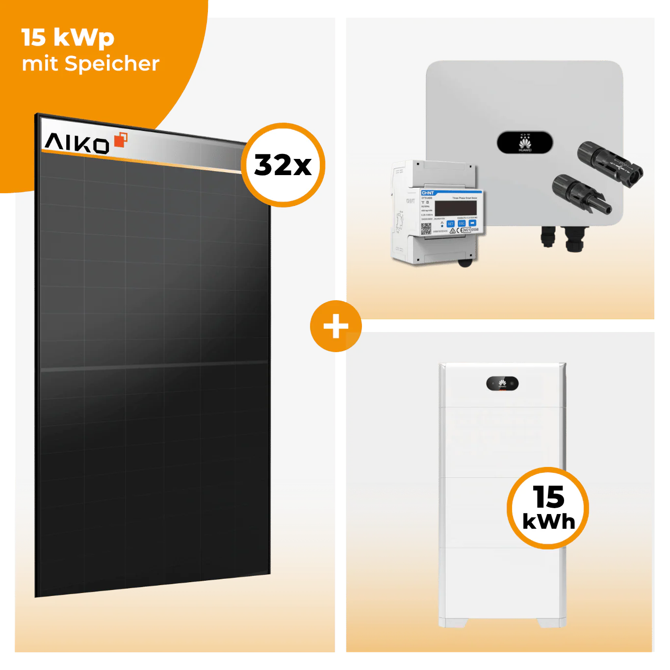 PV Komplettset 15 kWp – 32 x Aiko 470 Neostar 3S+ & Huawei SUN2000 MAP0 opt. Huawei LUNA2000 Speicher - Image 5