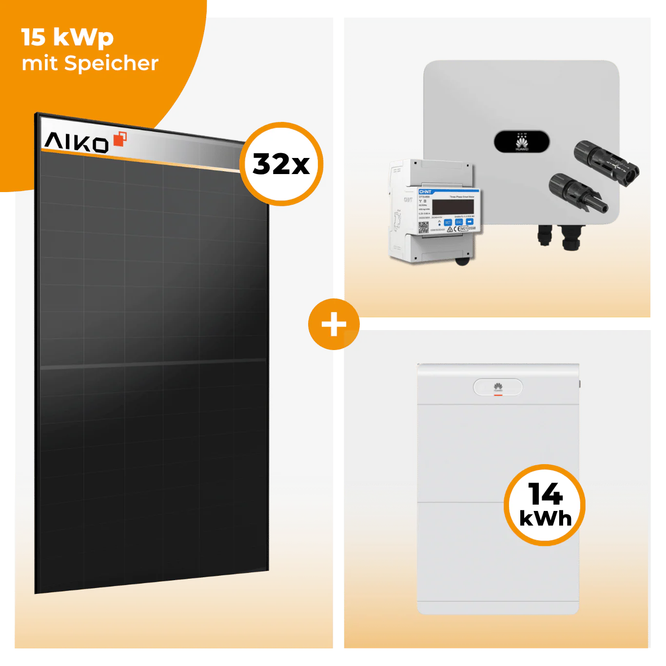 PV Komplettset 15 kWp – 32 x Aiko 470 Neostar 3S+ & Huawei SUN2000 MAP0 opt. Huawei LUNA2000 Speicher - Image 7