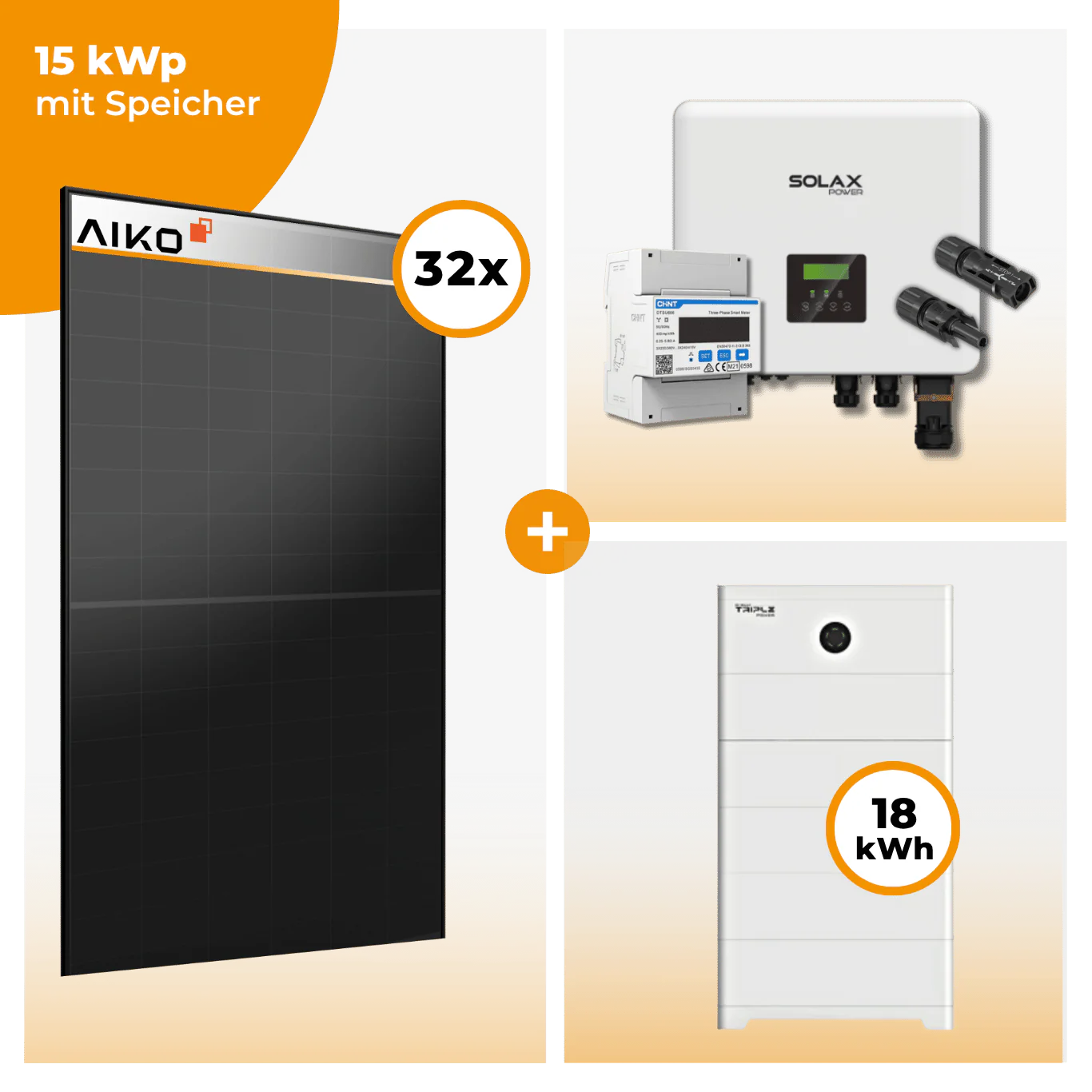 PV Komplettset 15 kWp – 32 x Aiko 470 Neostar 3S+ & Solax X3 Hybrid opt. T-BAT SYS Speicher - Image 7