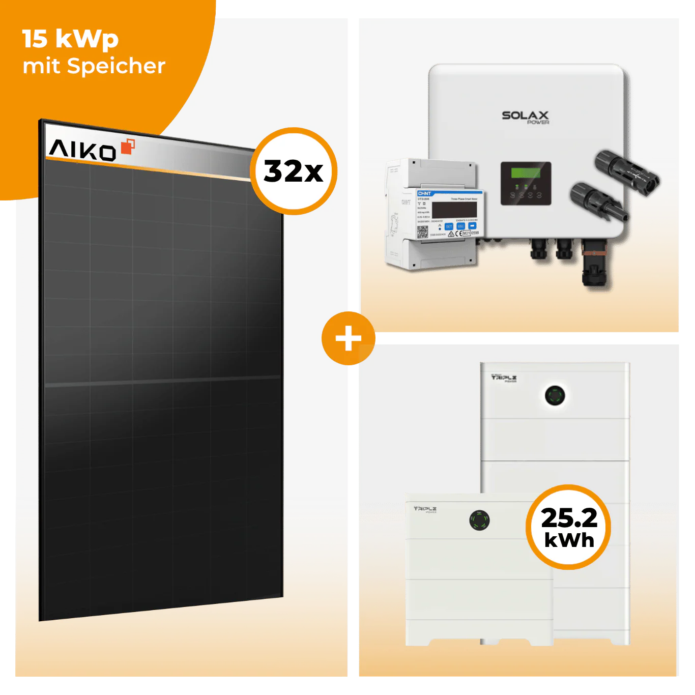 PV Komplettset 15 kWp – 32 x Aiko 470 Neostar 3S+ & Solax X3 Hybrid opt. T-BAT SYS Speicher - Image 9