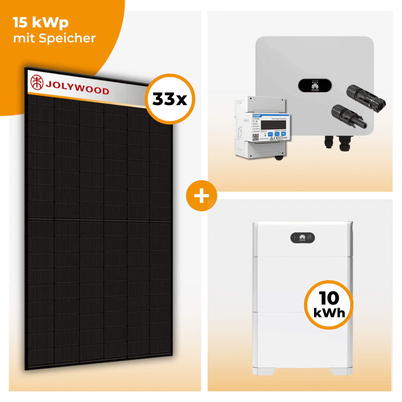PV Komplettset 15 kWp – 33 x Jolywood 455 Full Black & Huawei SUN2000 MAP0 opt. Huawei LUNA2000 Speicher - Image 4