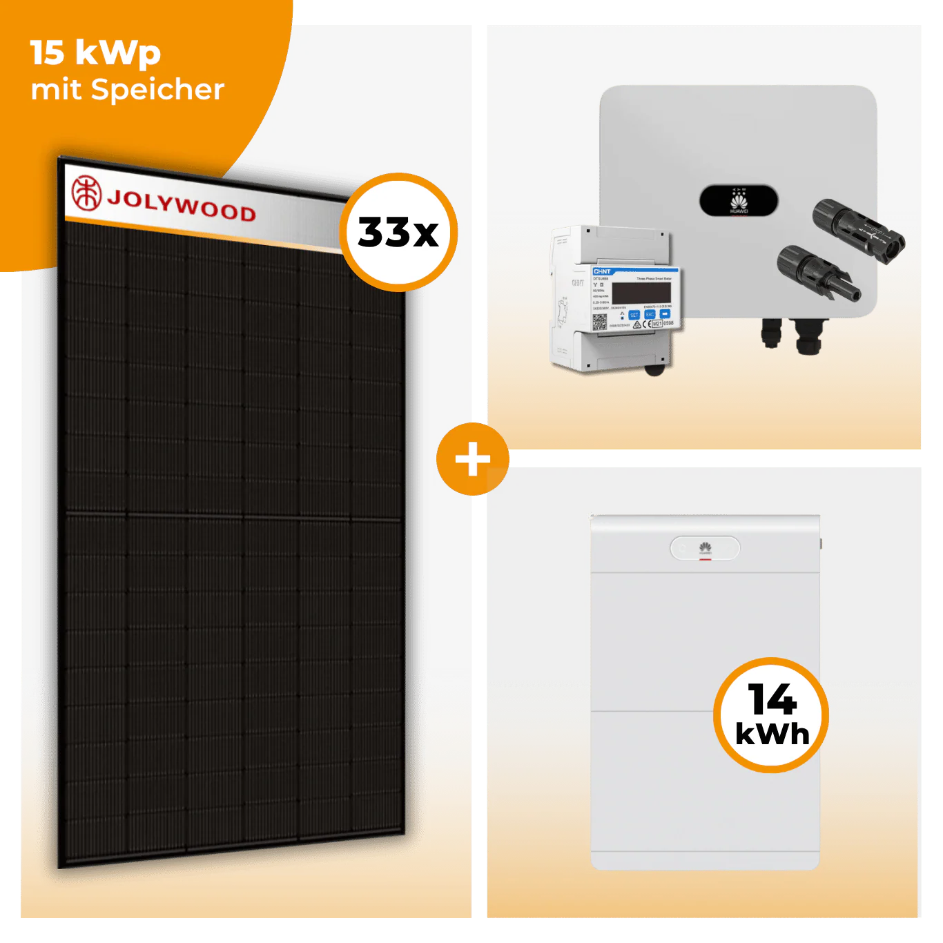 PV Komplettset 15 kWp – 33 x Jolywood 455 Full Black & Huawei SUN2000 MAP0 opt. Huawei LUNA2000 Speicher - Image 7