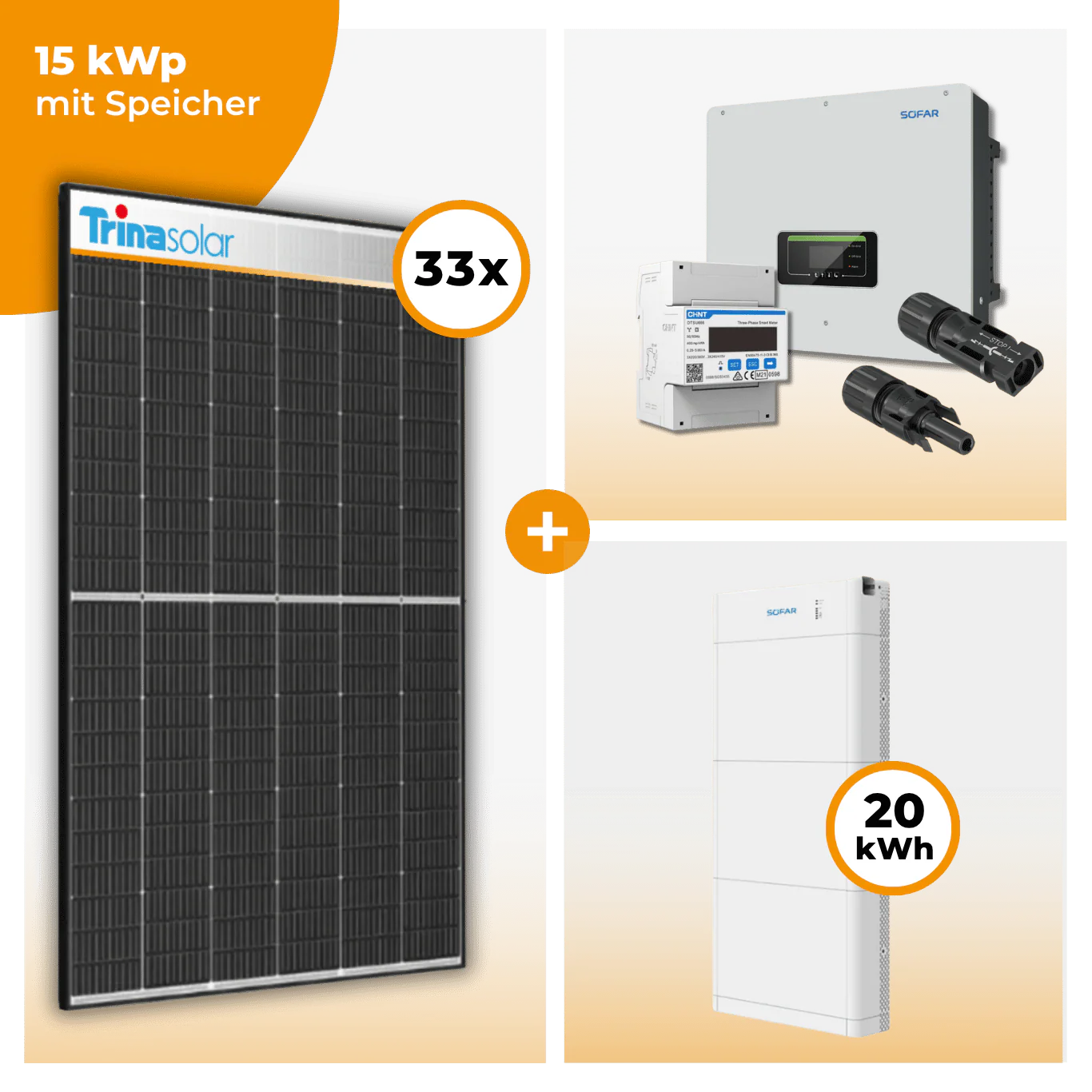 PV Komplettset 15 kWp – 33 x Trina 455 Black Frame & SofarSolar HYD KTL-3PH opt. SofarSolar BTS DS5 Speicher - Image 6