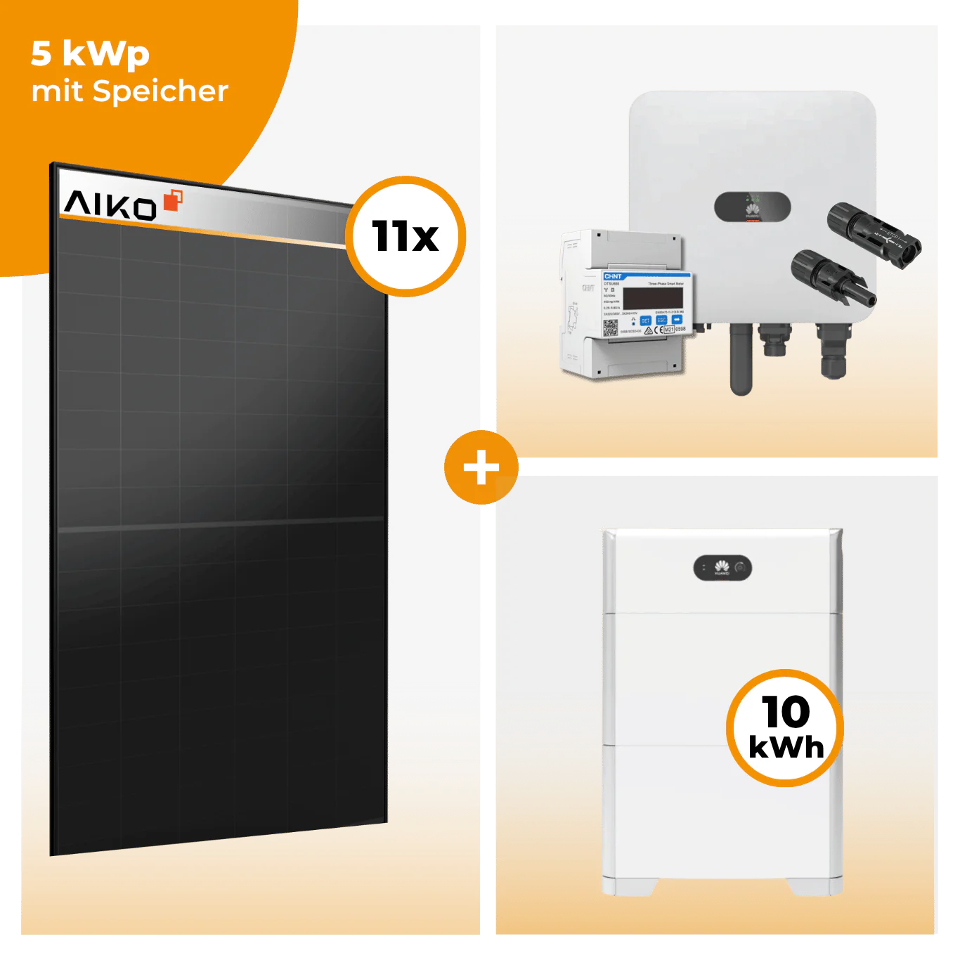 PV Komplettset 5 kWp – 11 x Aiko 470 Neostar 3S+ & Huawei SUN2000 MAP0 opt. Huawei LUNA2000 Speicher - Image 4