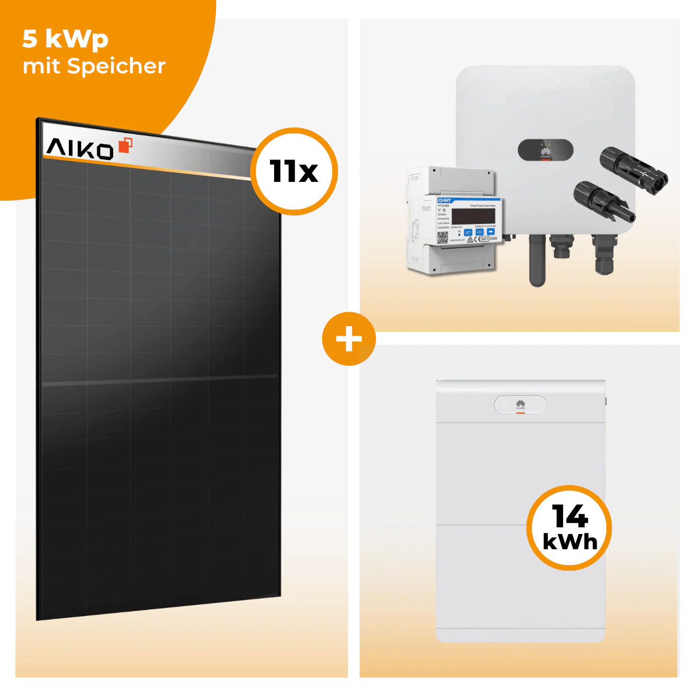 PV Komplettset 5 kWp – 11 x Aiko 470 Neostar 3S+ & Huawei SUN2000 MAP0 opt. Huawei LUNA2000 Speicher - Image 7