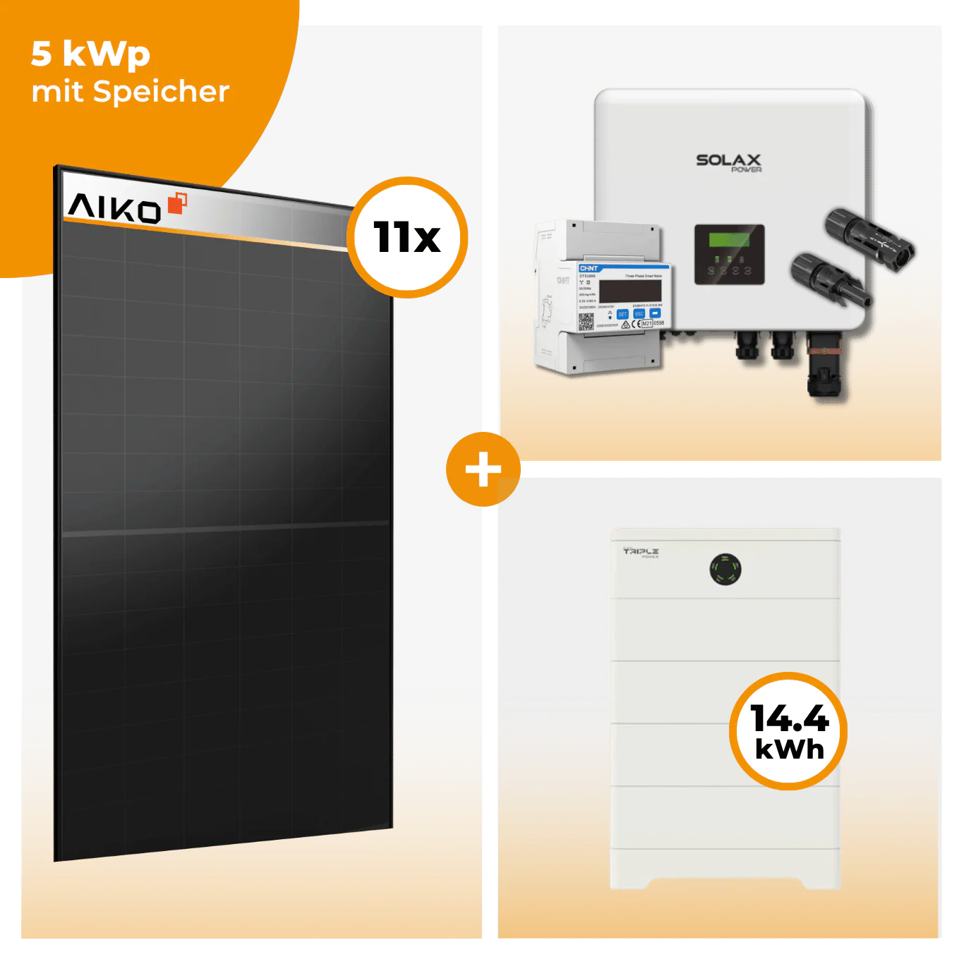 PV Komplettset 5 kWp – 11 x Aiko 470 Neostar 3S+ & Solax X3 Hybrid opt. T-BAT SYS Speicher - Image 6