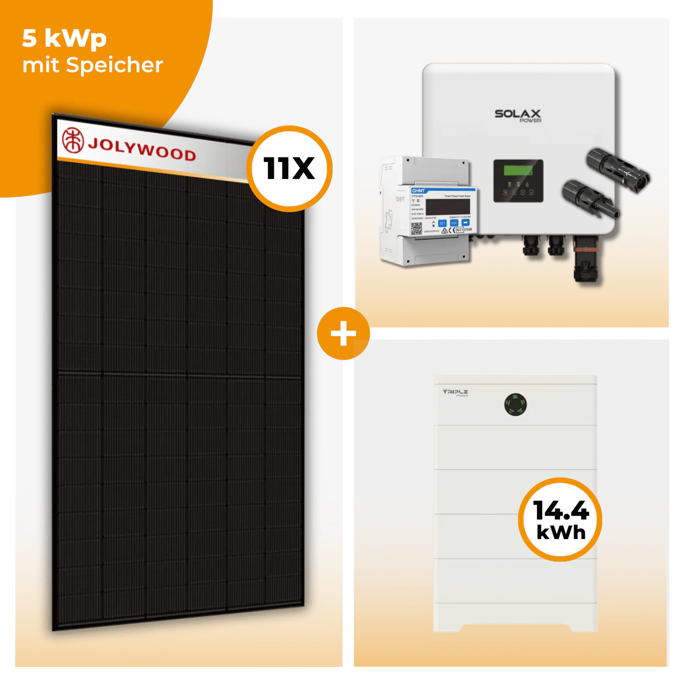 PV Komplettset 5 kWp – 11 x Jolywood 455 Full Black & Solax X3 Hybrid opt. T-BAT SYS Speicher - Image 6