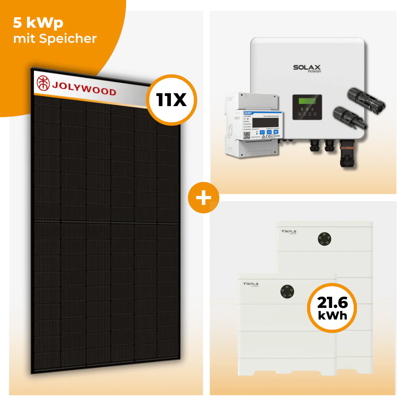 PV Komplettset 5 kWp – 11 x Jolywood 455 Full Black & Solax X3 Hybrid opt. T-BAT SYS Speicher - Image 8
