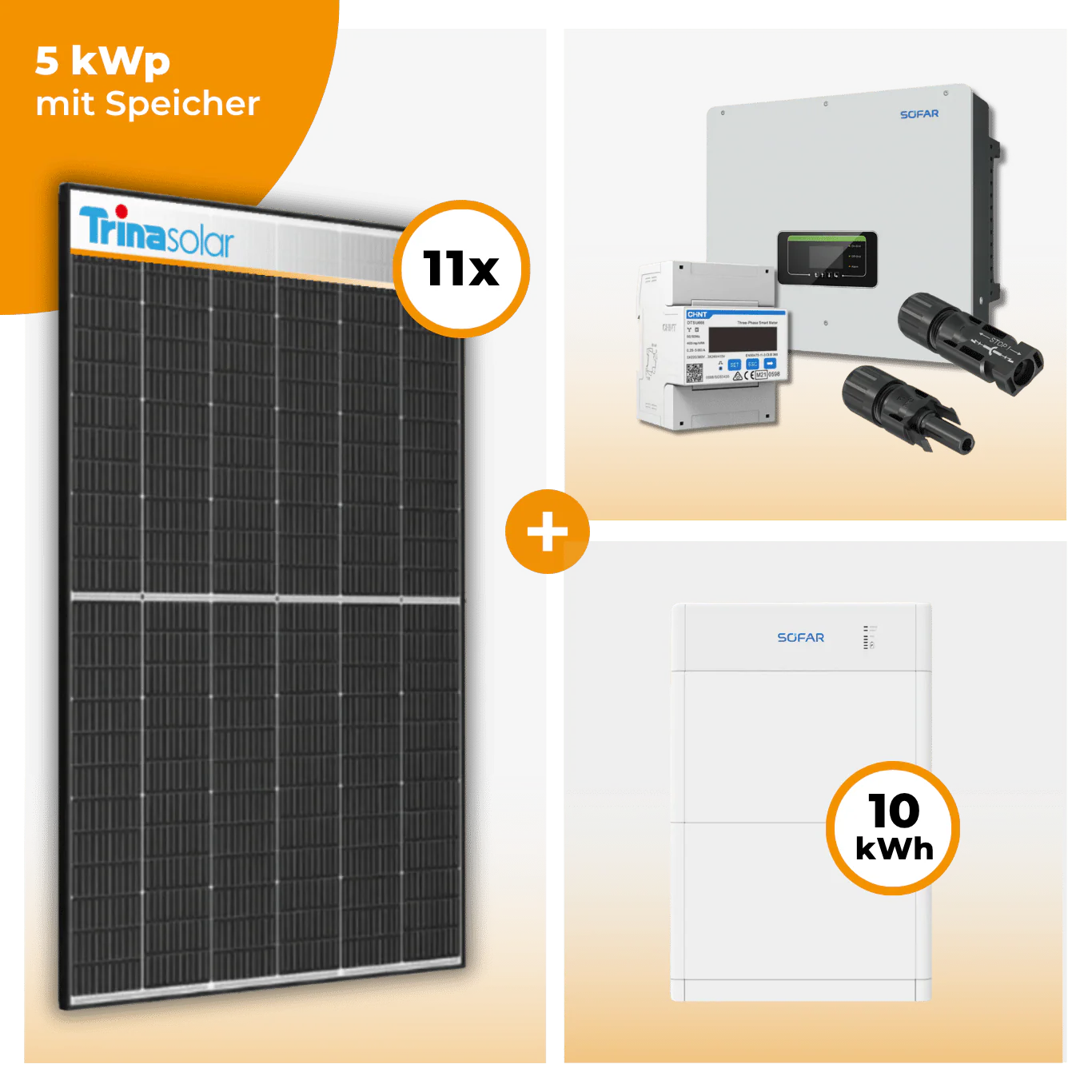 PV Komplettset 5 kWp – 11 x Trina 455 Black Frame & SofarSolar HYD KTL-3PH opt. SofarSolar BTS DS5 Speicher - Image 4