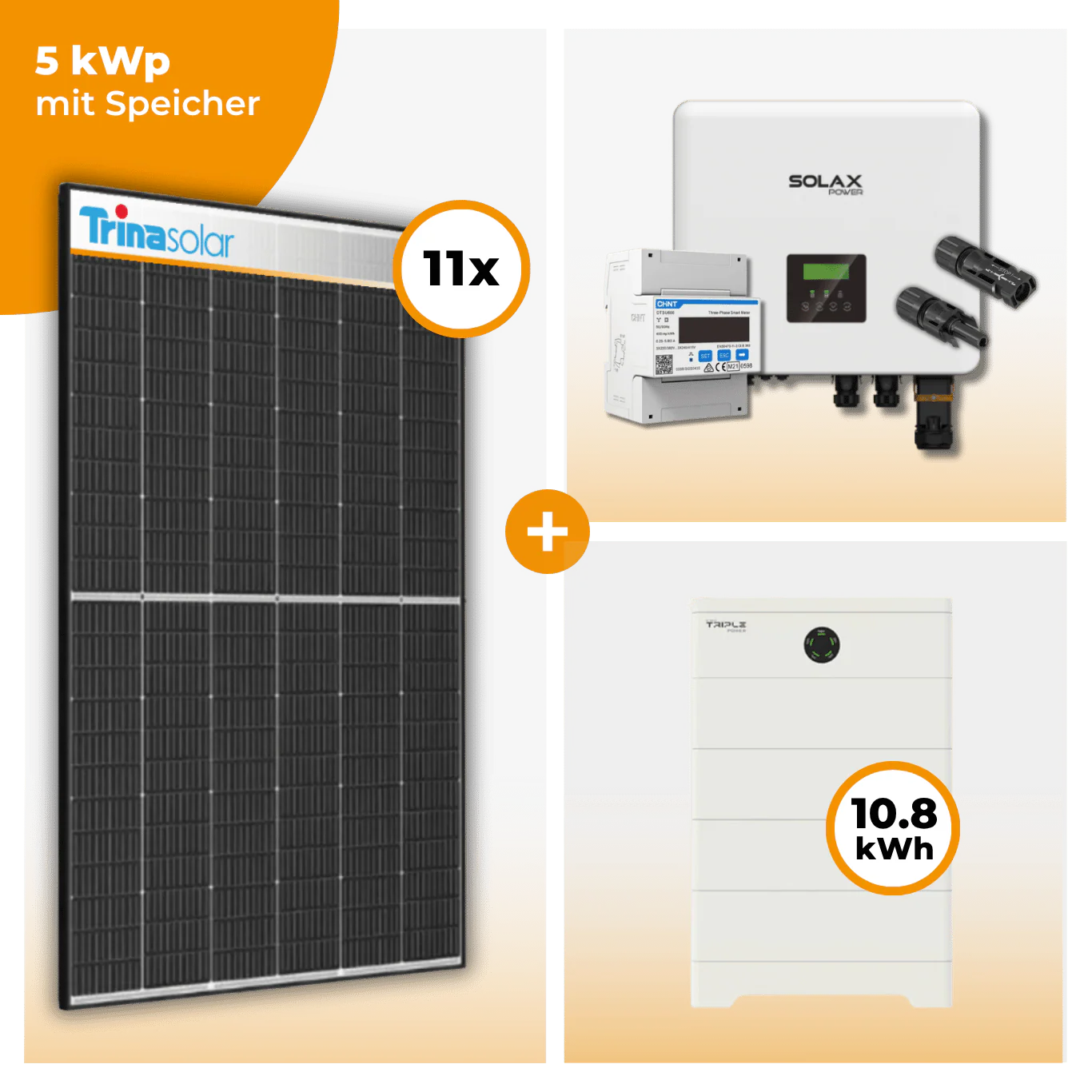 PV Komplettset 5 kWp – 11 x Trina 455 Black Frame & Solax X3 Hybrid opt. T-BAT SYS Speicher - Image 5