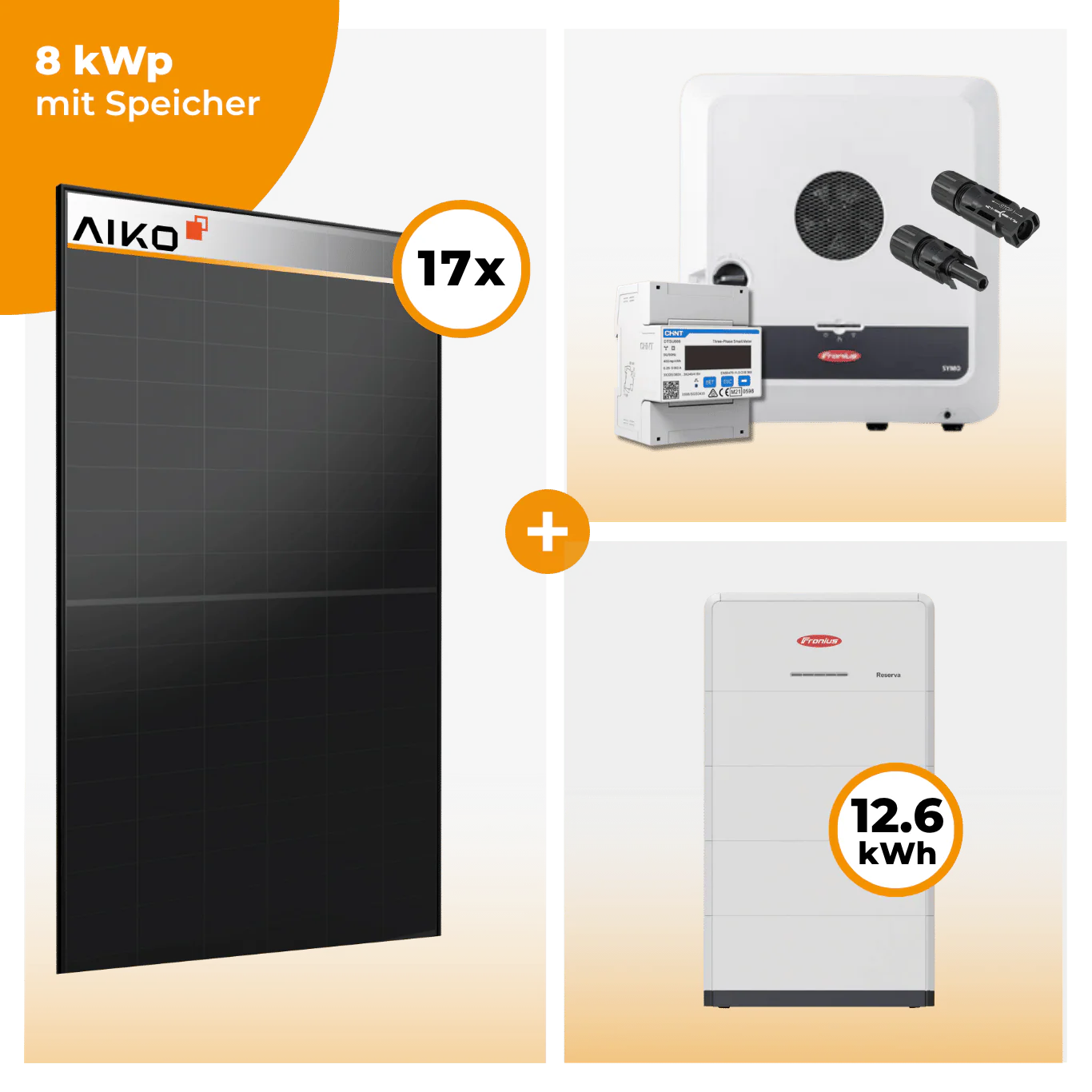 PV Komplettset 8 kWp – 17 x Aiko 470 Neostar 3S+ & Fronius Symo GEN24 Plus opt. Fronius Reserva Speicher - Image 5