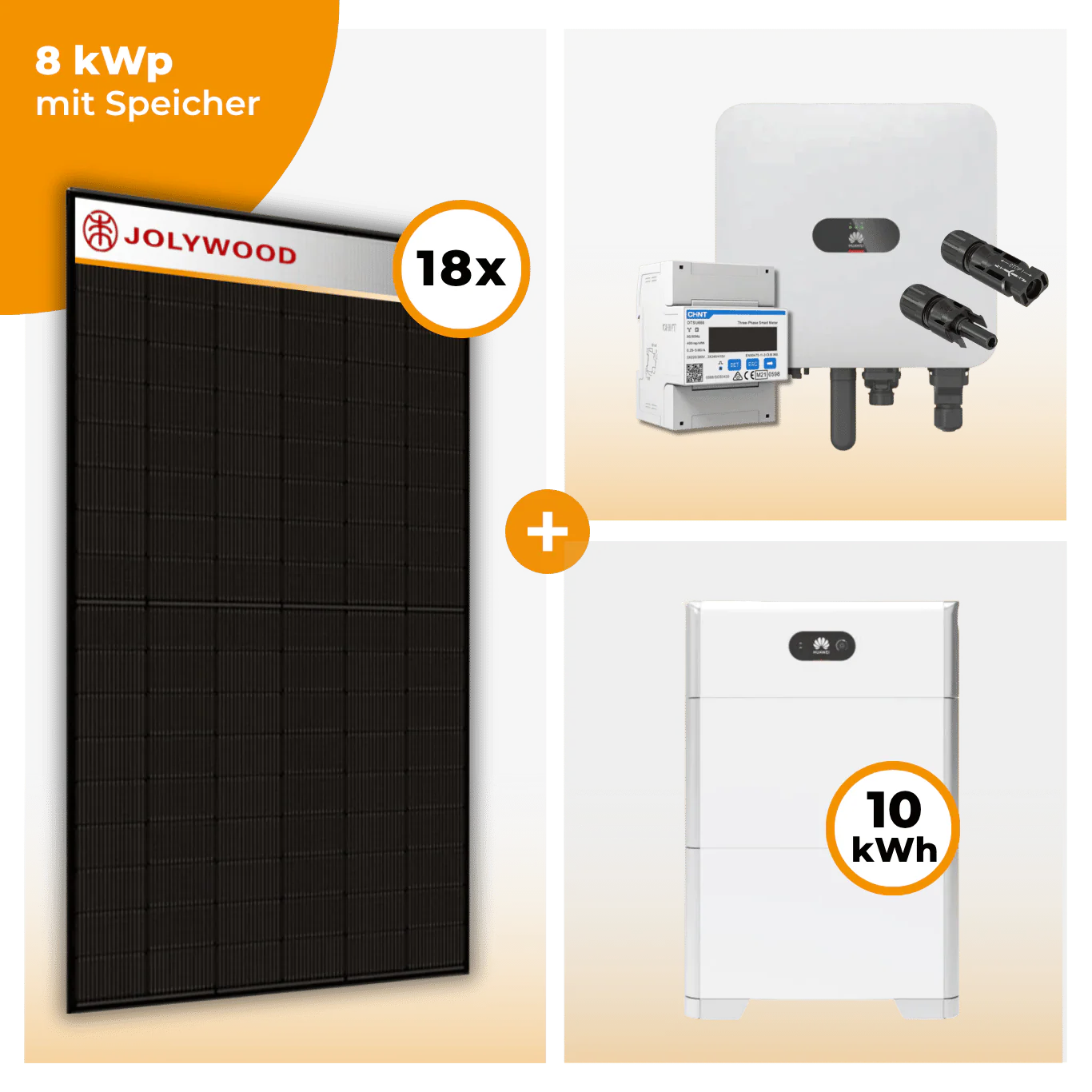PV Komplettset 8 kWp – 18 x Jolywood 455 Full Black & Huawei SUN2000 MAP0 opt. Huawei LUNA2000 Speicher - Image 4