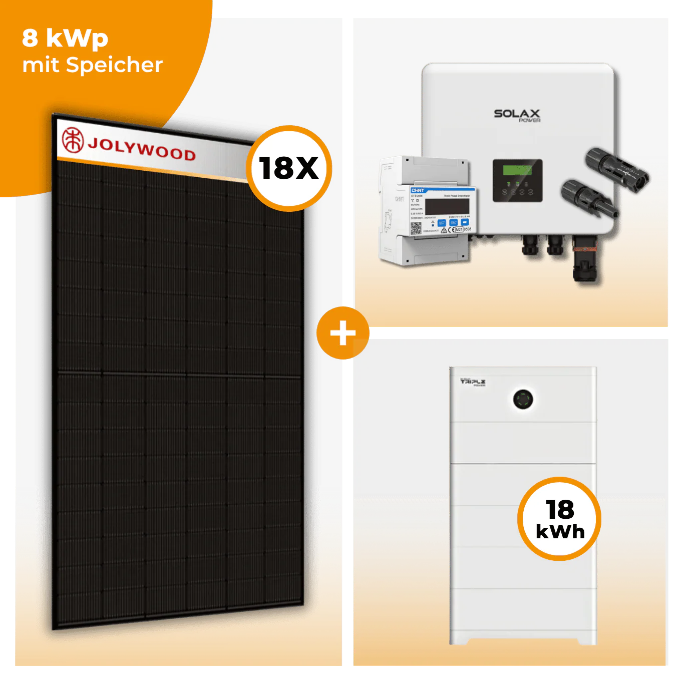 PV Komplettset 8 kWp – 18 x Jolywood 455 Full Black & Solax X3 Hybrid opt. T-BAT SYS Speicher - Image 7