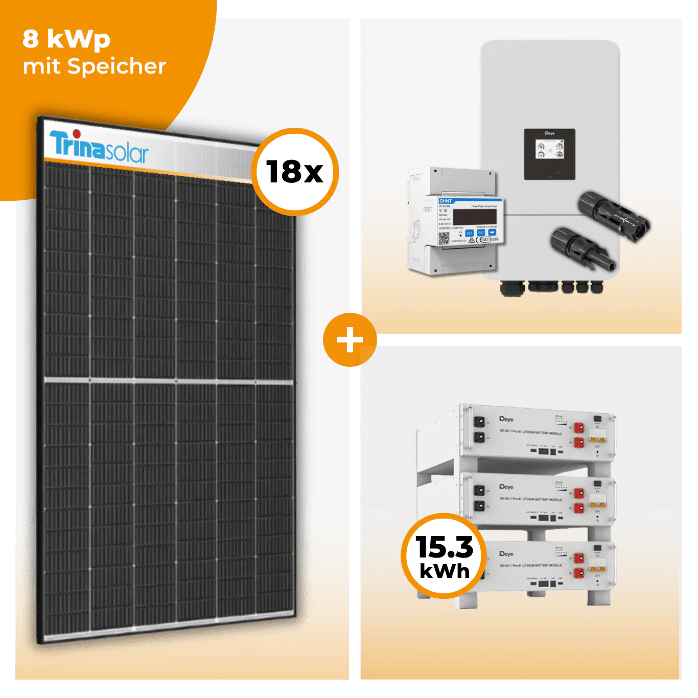 PV Komplettset 8 kWp – 18 x Trina 455 Black Frame & Deye SUN-8K-SG05LP3-EU-SM2 opt. Deye SE-G5.1 pro B - LV Speicher - Image 6