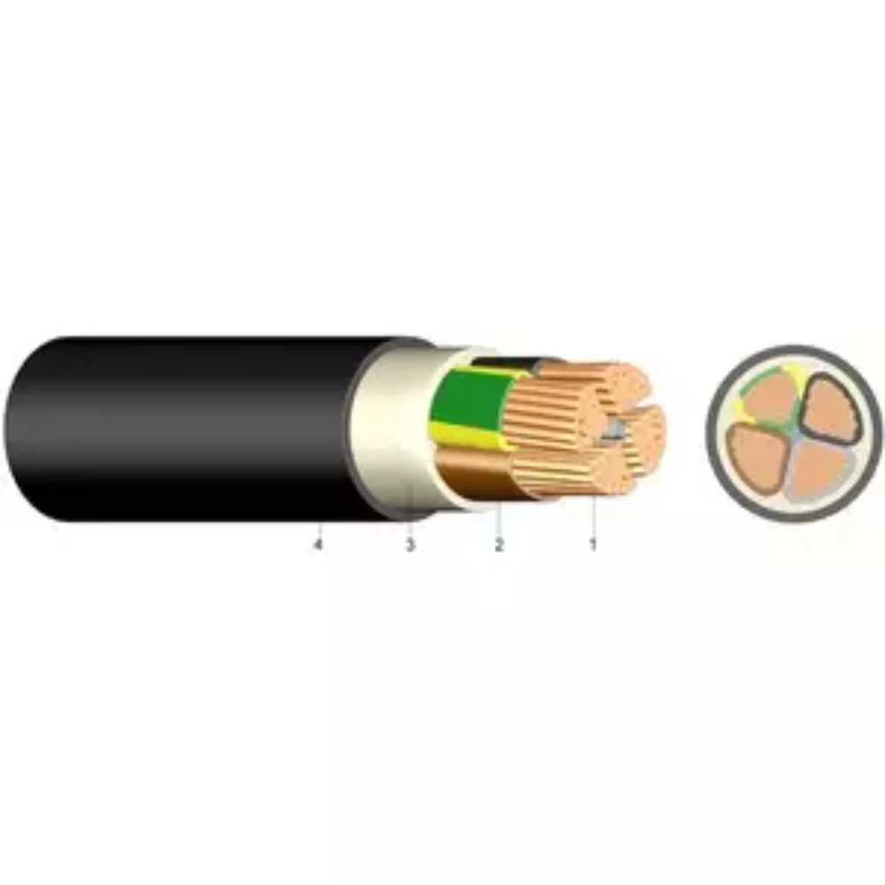 PVC-isolierte Starkstromkabel 0,6/1kV ein- und mehradrig E-YY 5X10 RM SW Eca 50 Meter