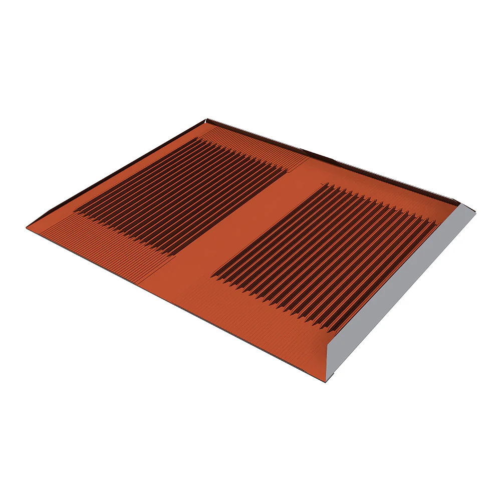 SL Rack Beta-Platte, Ziegelrot RAL 8004, flexibler Dachersatzziegel, 430 mm Decklänge