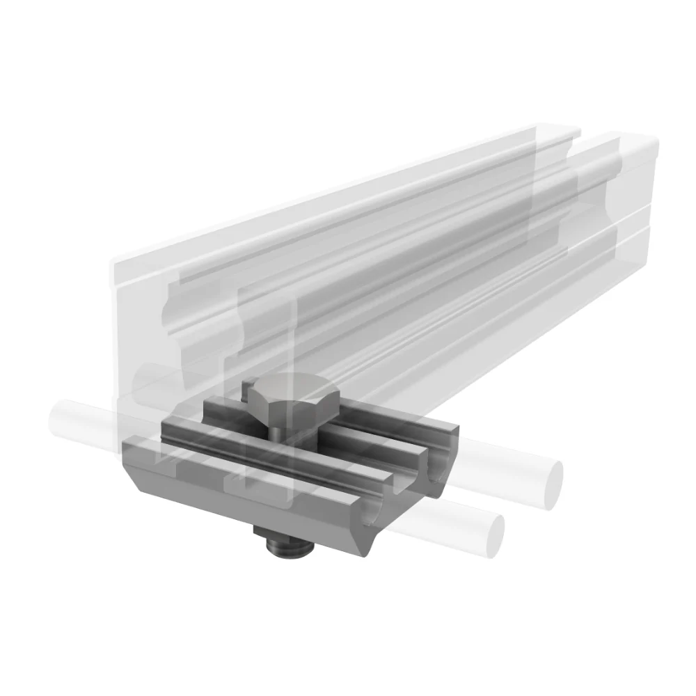 SL Rack Blitzschutzklemme unten, für Runddraht Ø 8 mm und 10 mm, M10 Schraube inkl., Zertifizierung nach DIN EN 62561